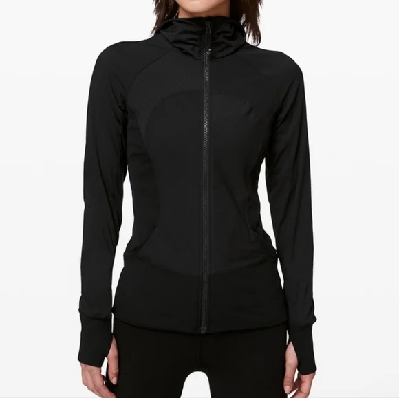 Lululemon In Flux Reversible    Black zip Hoodie Size 8 - Picture 3 of 14
